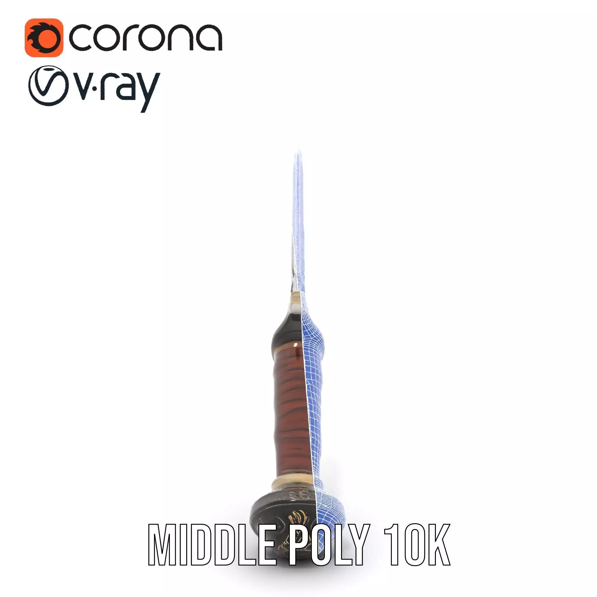 Medieval Silver Sword model pack Low-poly 3D model_15