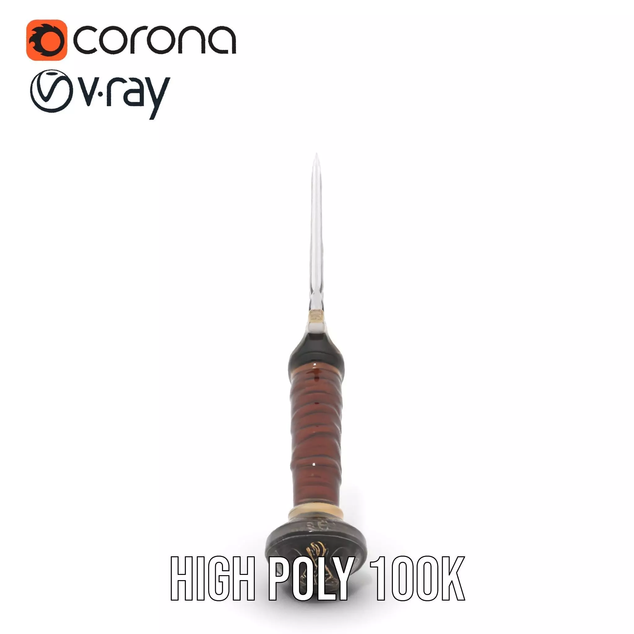 Medieval Silver Sword model pack Low-poly 3D model_28