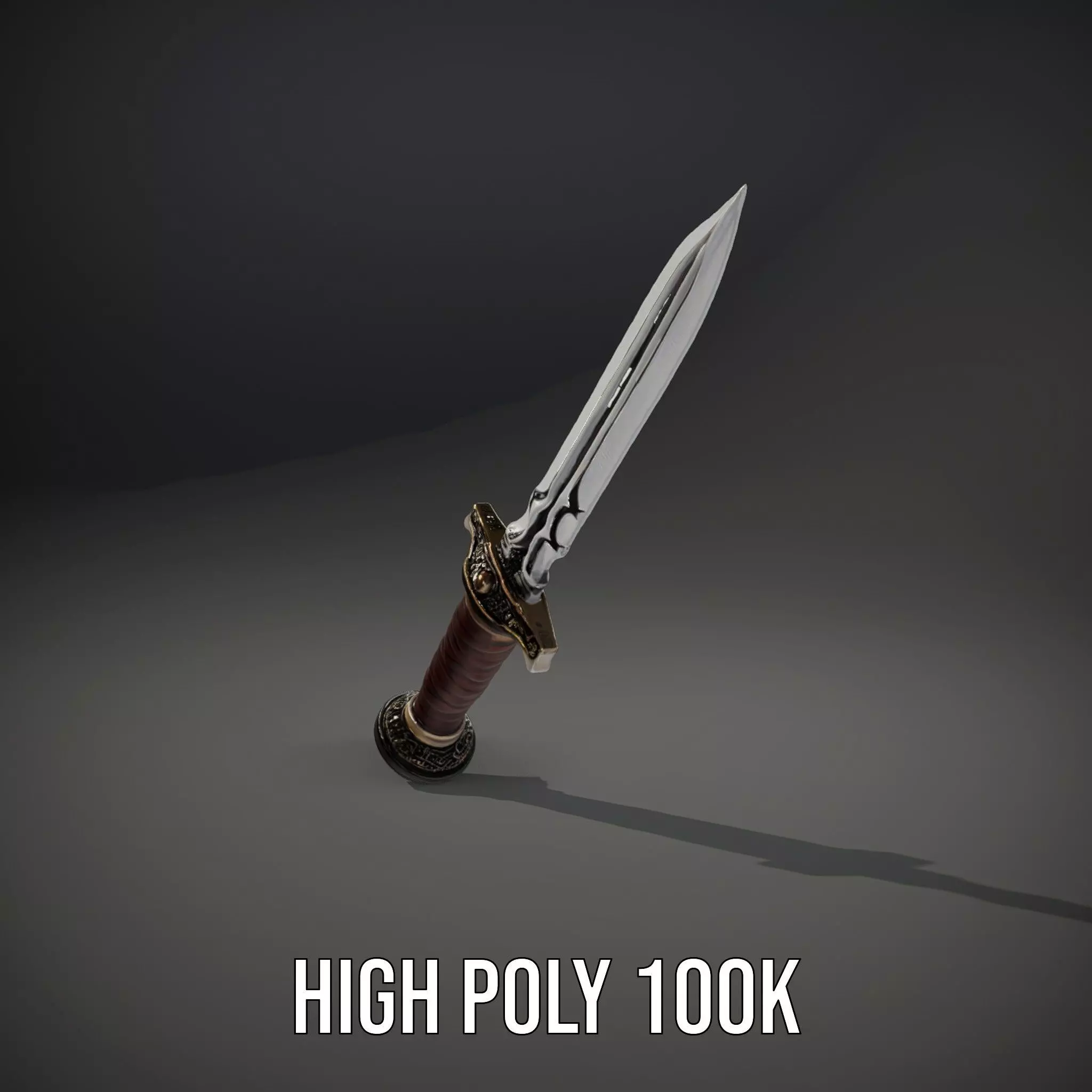 Medieval Silver Sword model pack Low-poly 3D model_10