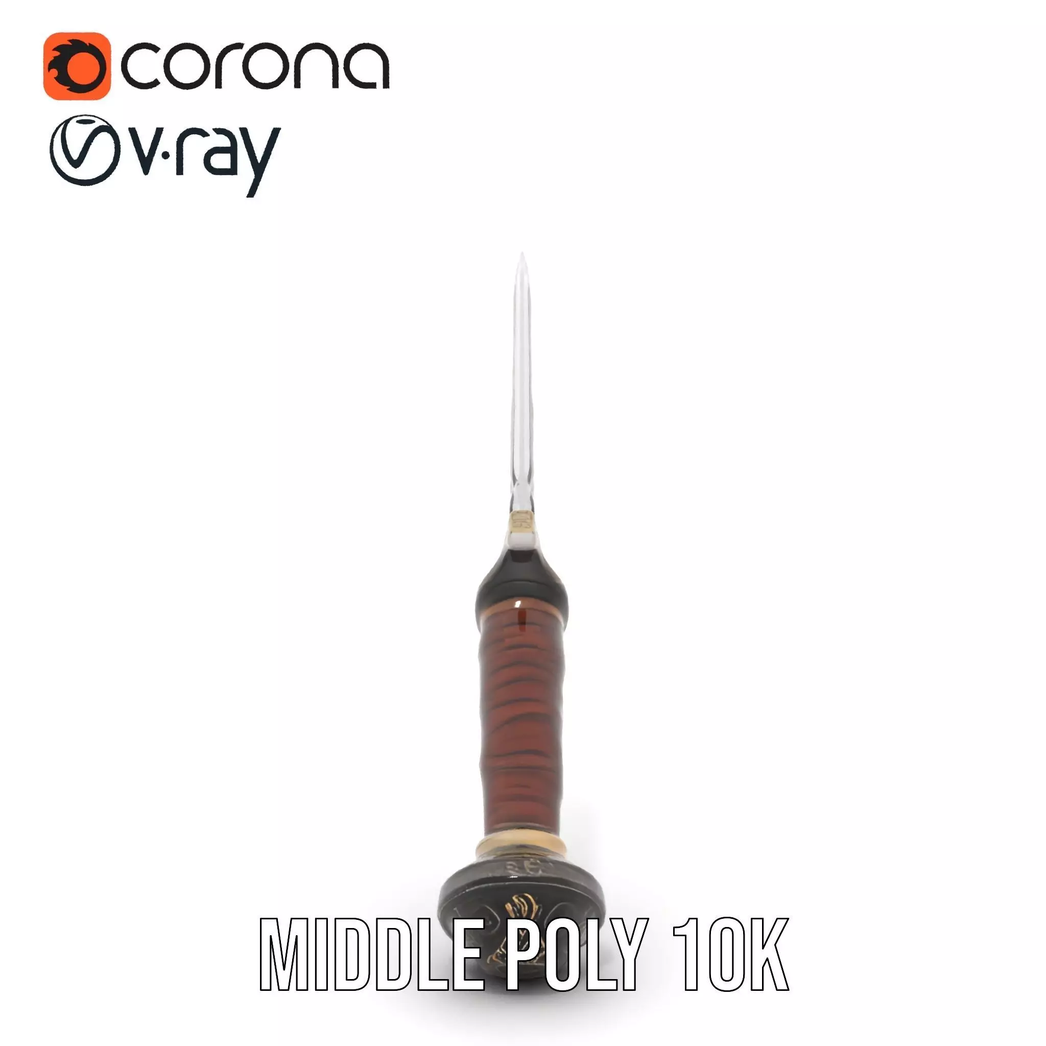 Medieval Silver Sword model pack Low-poly 3D model_23