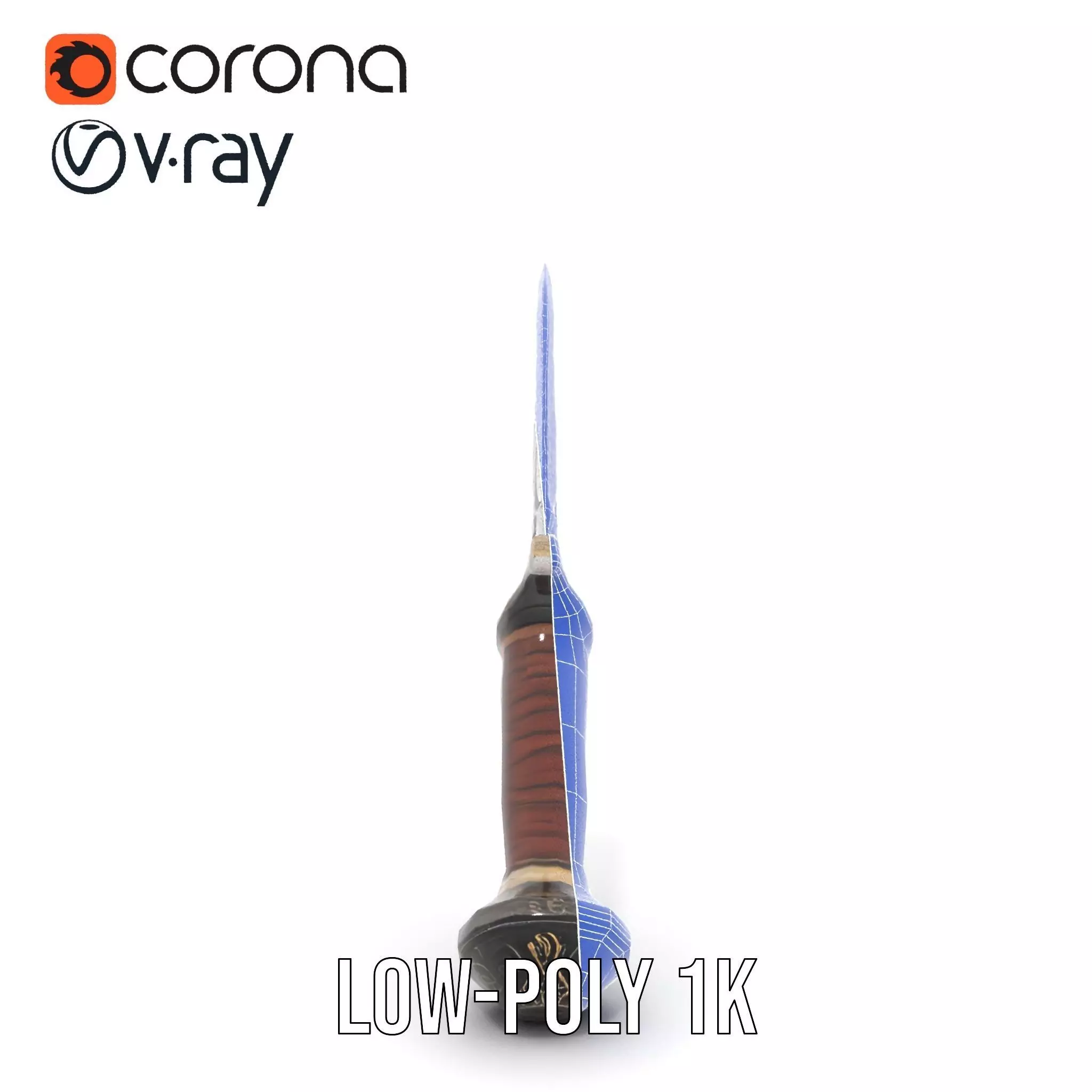 Medieval Silver Sword model pack Low-poly 3D model_30