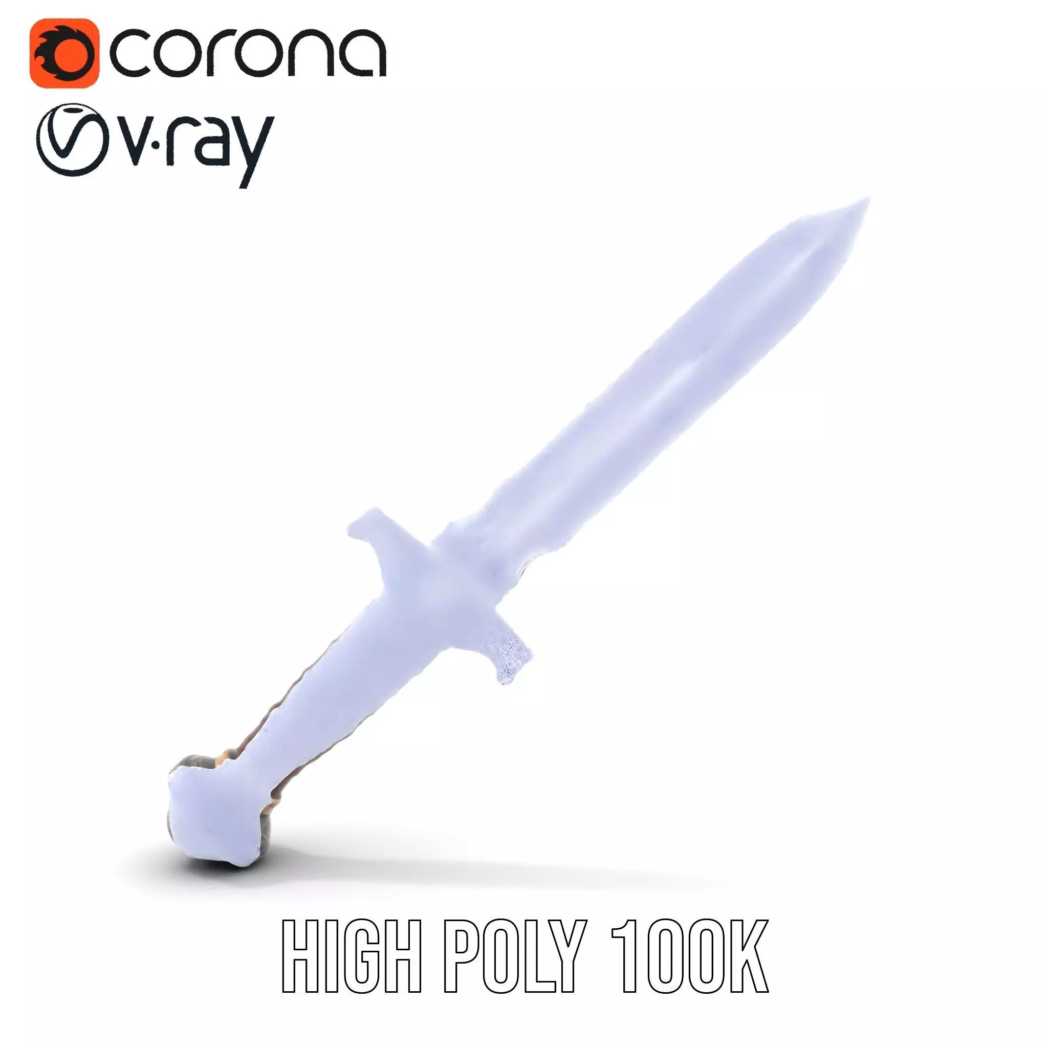 Medieval Silver Sword model pack Low-poly 3D model_31