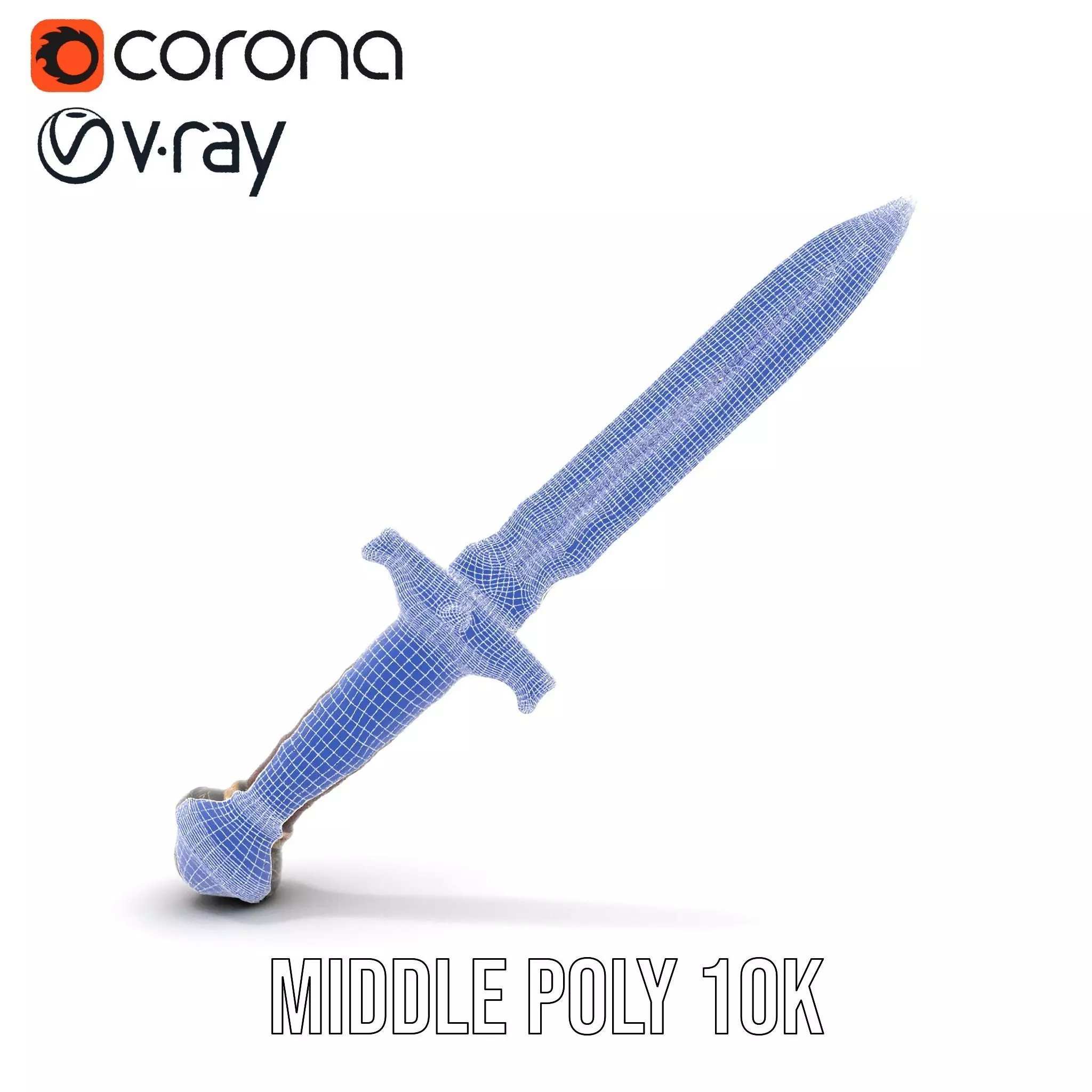 Medieval Silver Sword model pack Low-poly 3D model_18