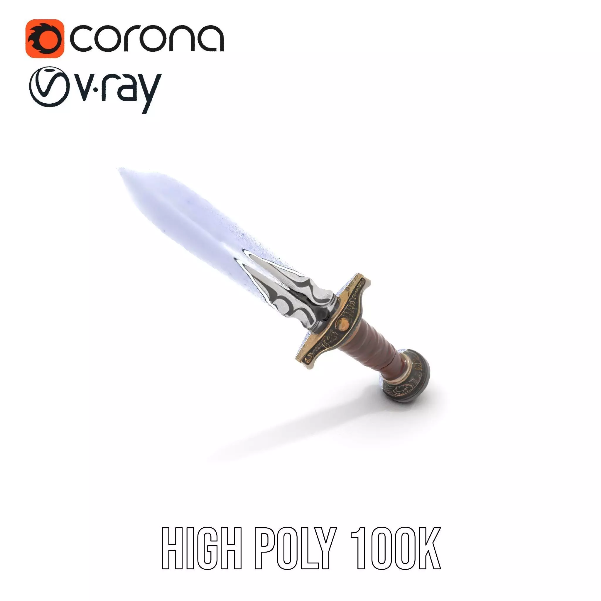Medieval Silver Sword model pack Low-poly 3D model_32