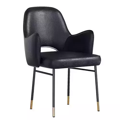 Black Faux Leather Upholstered Dining Chair
