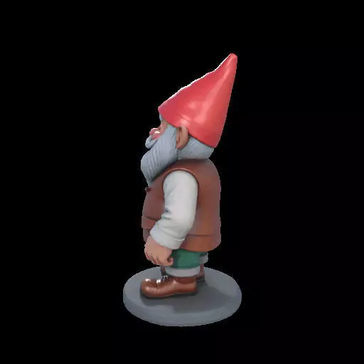 2212Fairy Tale Gnome Color Full Body Figurine on Base 3D print model_20