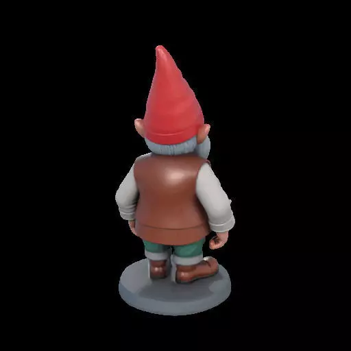 2212Fairy Tale Gnome Color Full Body Figurine on Base 3D print model_11