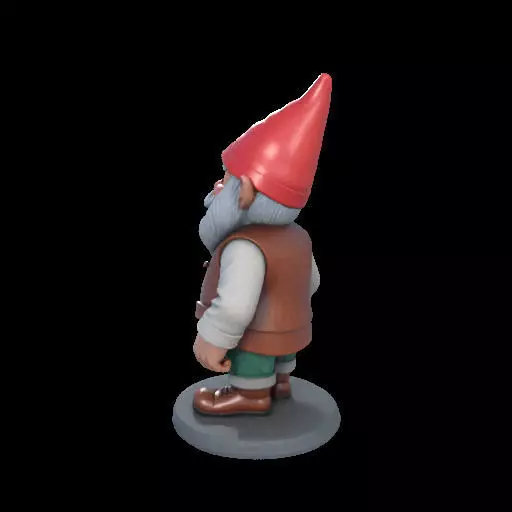 2212Fairy Tale Gnome Color Full Body Figurine on Base 3D print model_19