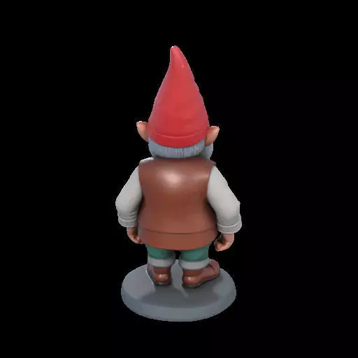 2212Fairy Tale Gnome Color Full Body Figurine on Base 3D print model_12