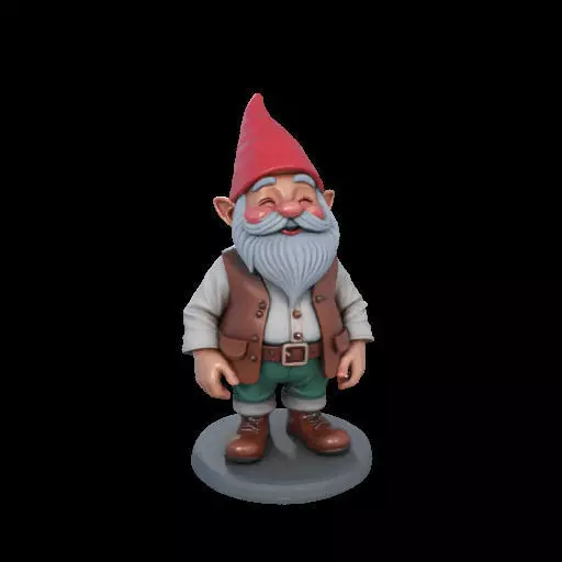 2212Fairy Tale Gnome Color Full Body Figurine on Base 3D print model_7