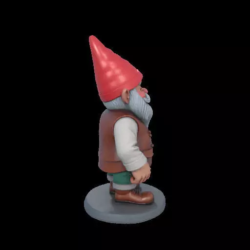 2212Fairy Tale Gnome Color Full Body Figurine on Base 3D print model_35
