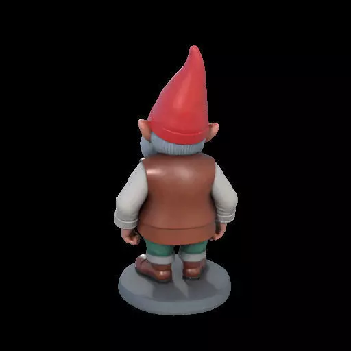 2212Fairy Tale Gnome Color Full Body Figurine on Base 3D print model_14
