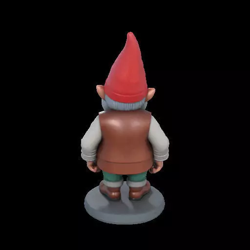 2212Fairy Tale Gnome Color Full Body Figurine on Base 3D print model_13