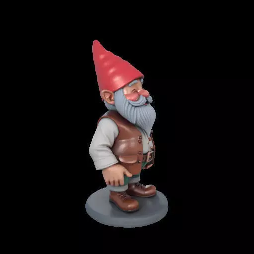 2212Fairy Tale Gnome Color Full Body Figurine on Base 3D print model_31