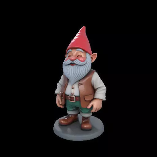 2212Fairy Tale Gnome Color Full Body Figurine on Base 3D print model_27
