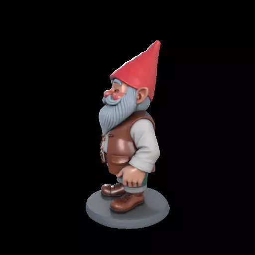 2212Fairy Tale Gnome Color Full Body Figurine on Base 3D print model_23
