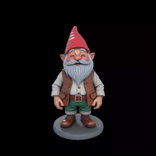 2212Fairy Tale Gnome Color Full Body Figurine on Base 3D print model_6