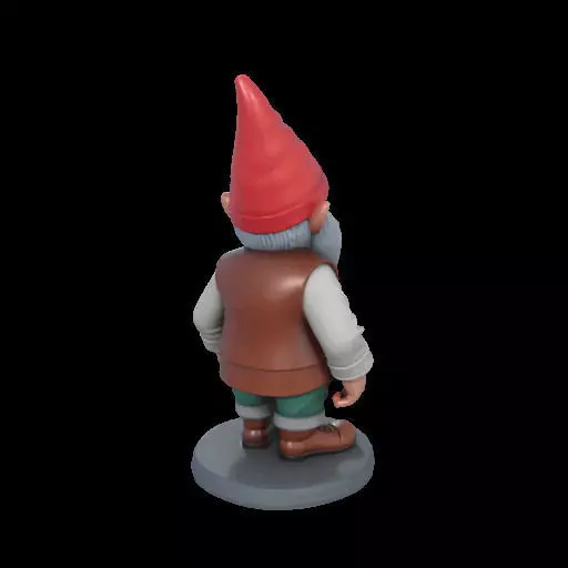 2212Fairy Tale Gnome Color Full Body Figurine on Base 3D print model_10