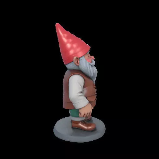 2212Fairy Tale Gnome Color Full Body Figurine on Base 3D print model_34