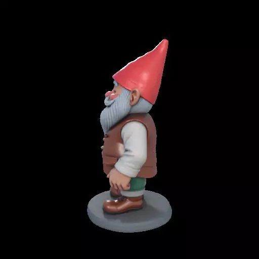 2212Fairy Tale Gnome Color Full Body Figurine on Base 3D print model_21