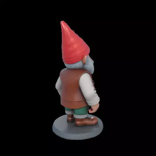 2212Fairy Tale Gnome Color Full Body Figurine on Base 3D print model_9
