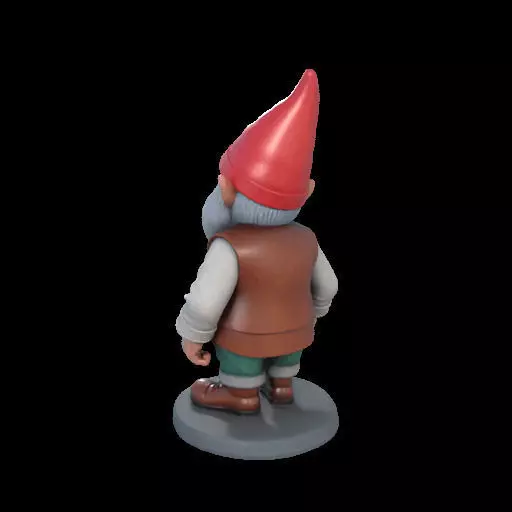 2212Fairy Tale Gnome Color Full Body Figurine on Base 3D print model_16