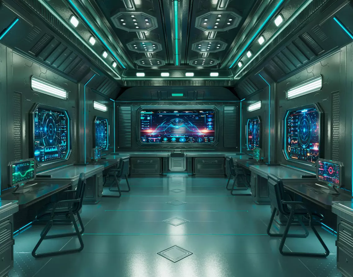 Sci Fi Interior Station 3D model_0