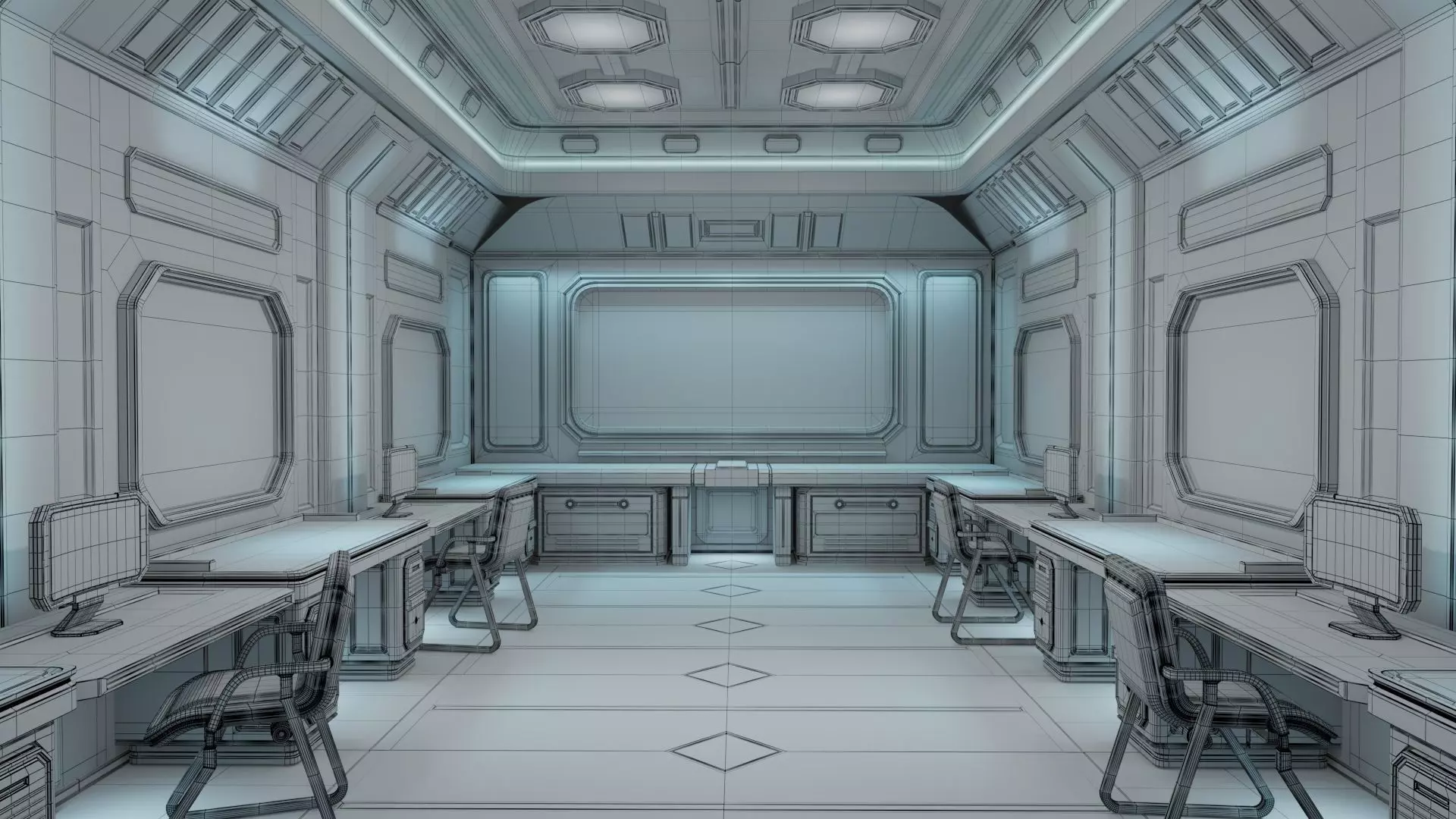 Sci Fi Interior Station 3D model_8