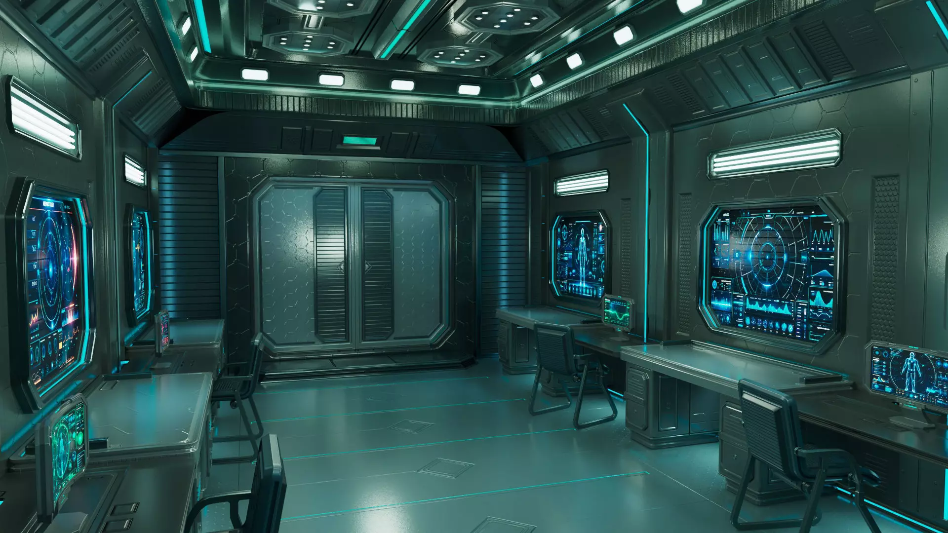 Sci Fi Interior Station 3D model_3