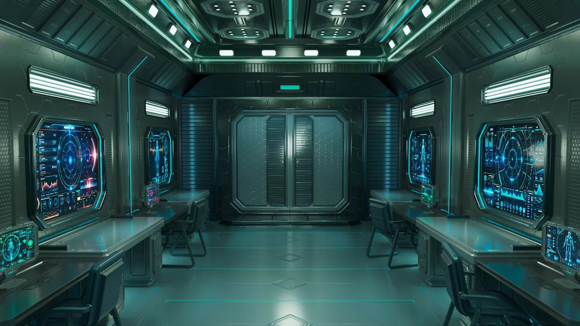 Sci Fi Interior Station 3D model_4