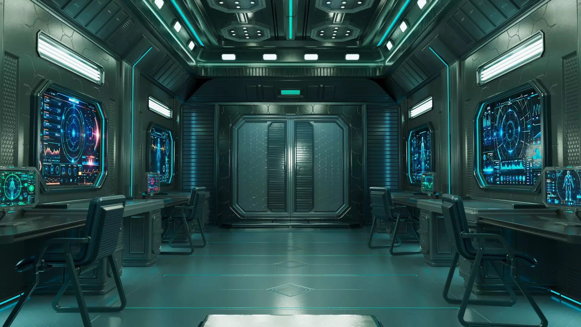 Sci Fi Interior Station 3D model_6
