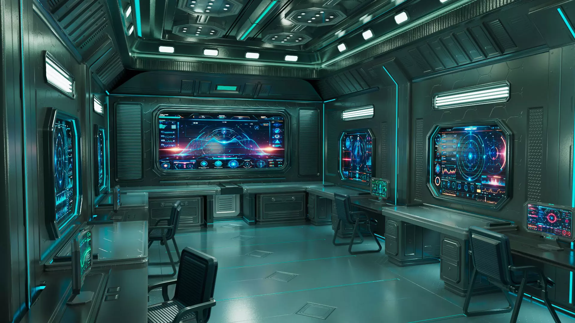 Sci Fi Interior Station 3D model_2