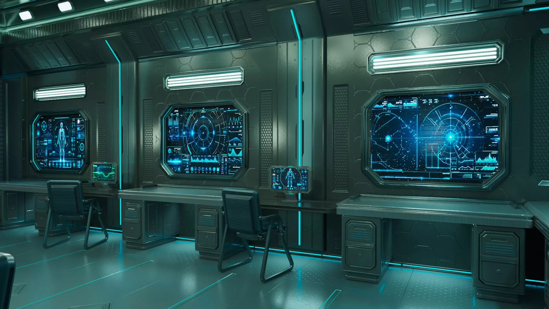 Sci Fi Interior Station 3D model_7