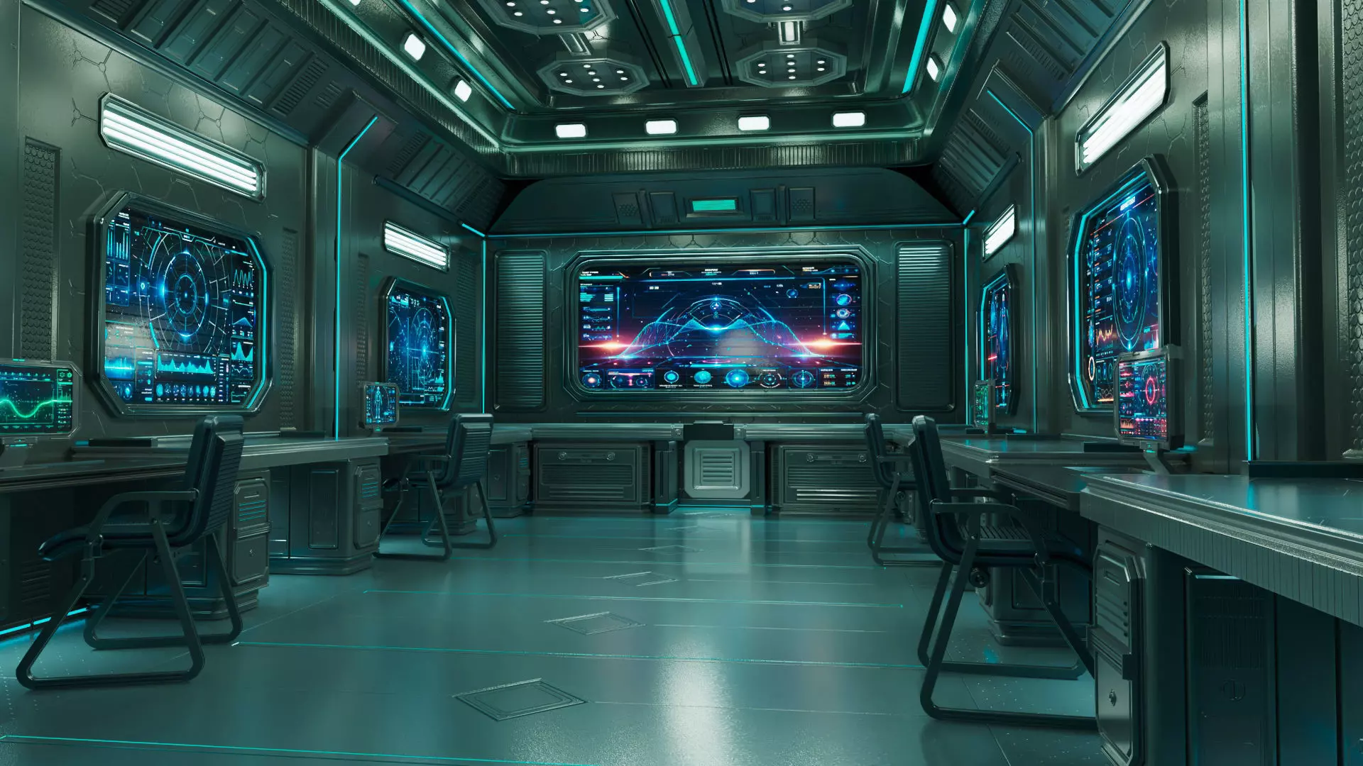 Sci Fi Interior Station 3D model_5
