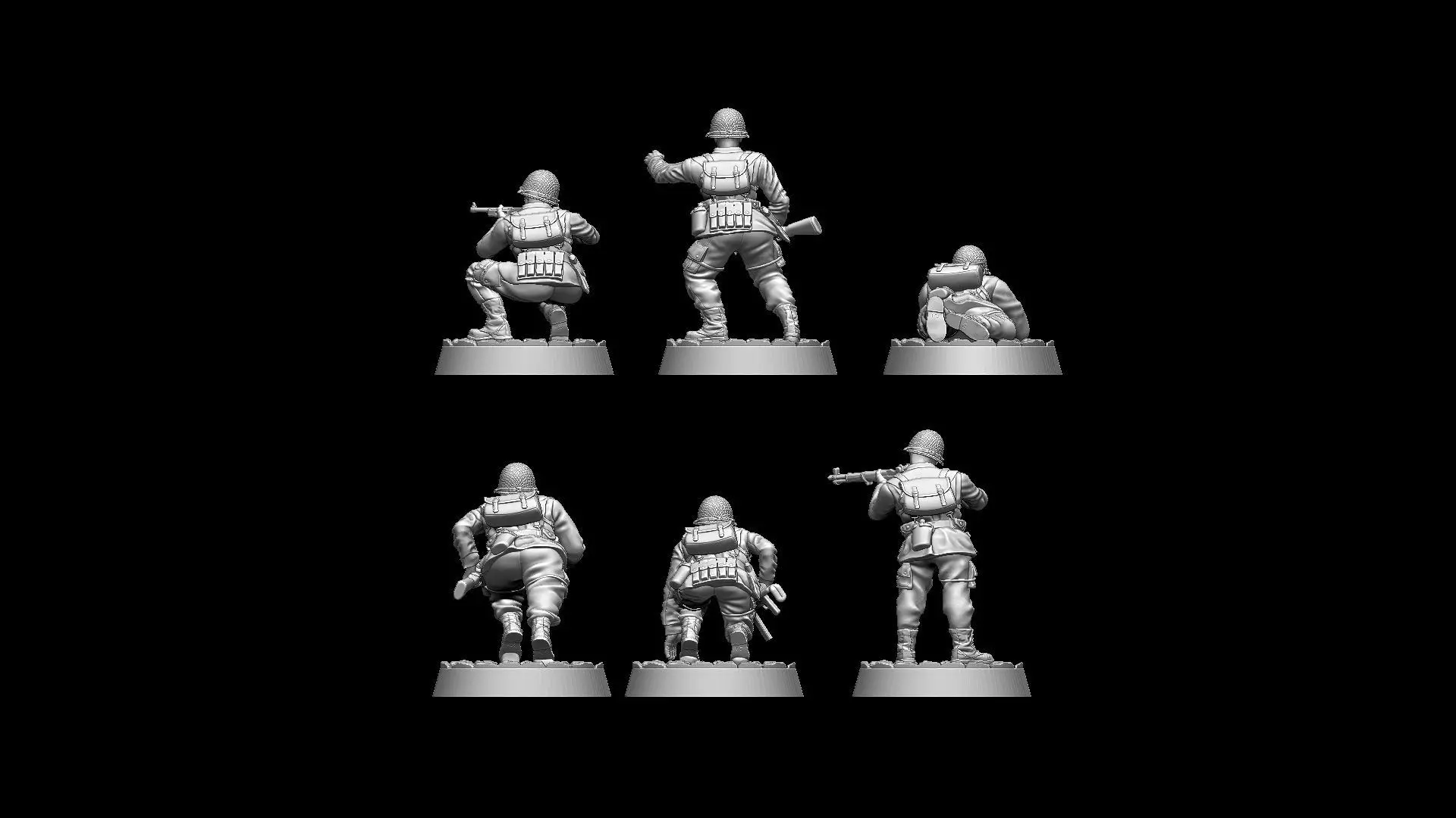 USA Soldiers WW2 Bolt Action 3D print model_7