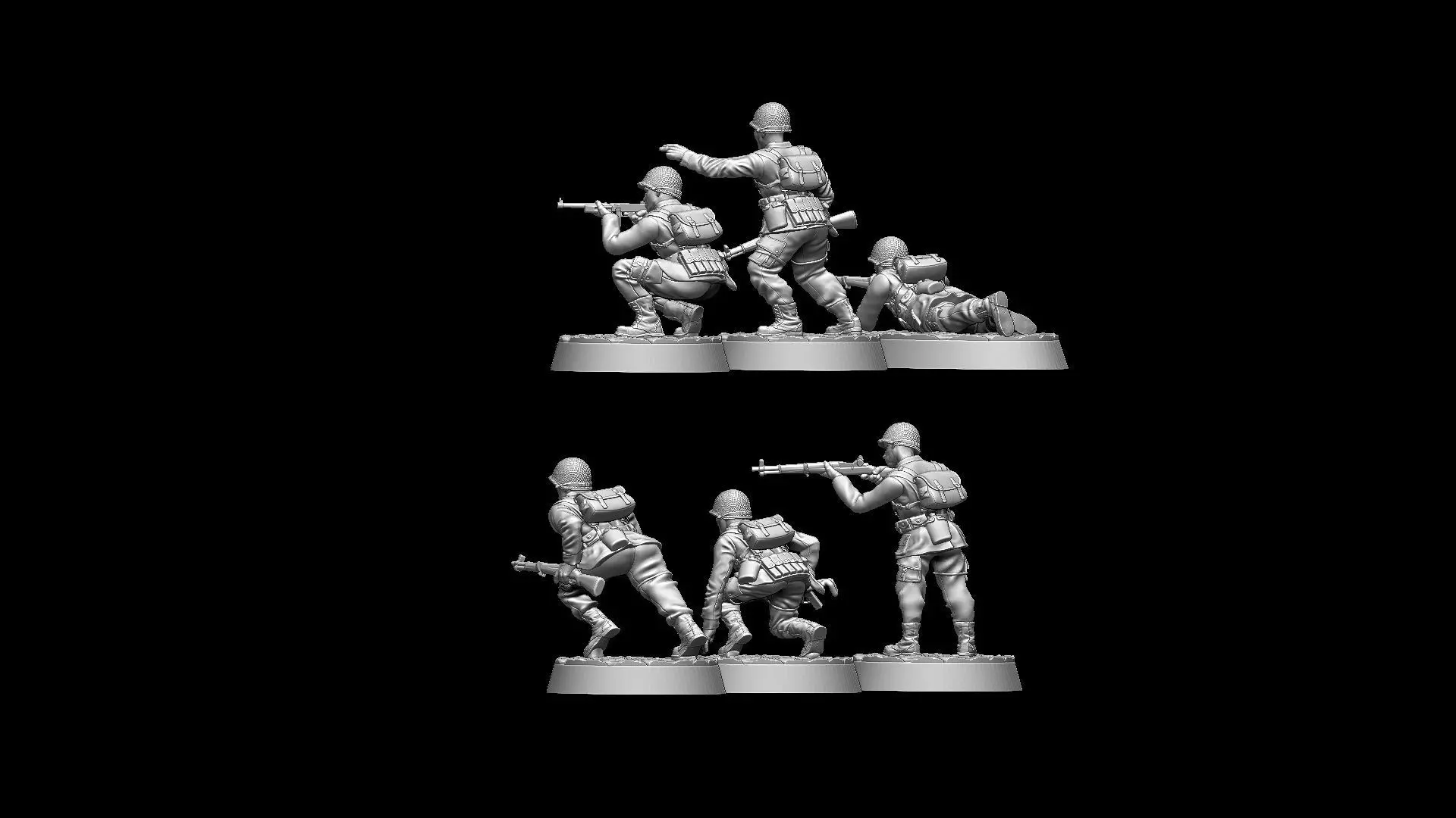USA Soldiers WW2 Bolt Action 3D print model_32