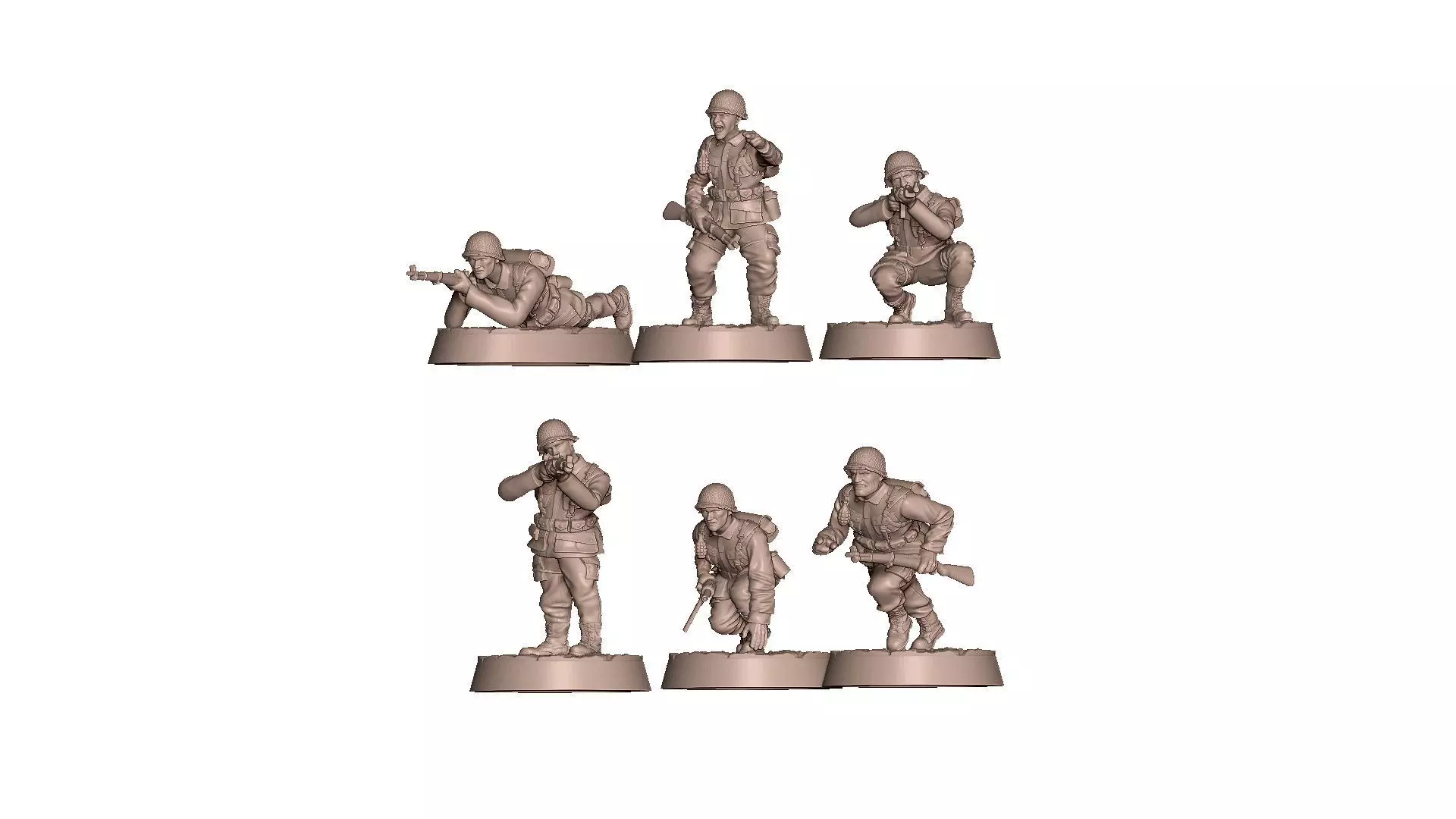 USA Soldiers WW2 Bolt Action 3D print model_20
