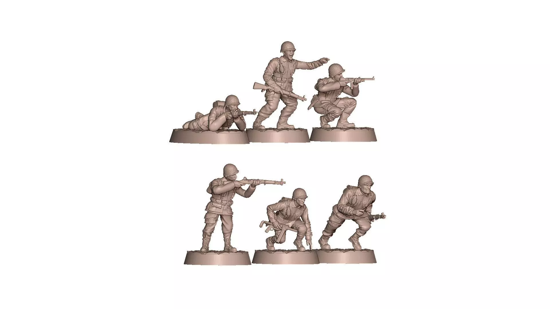 USA Soldiers WW2 Bolt Action 3D print model_38