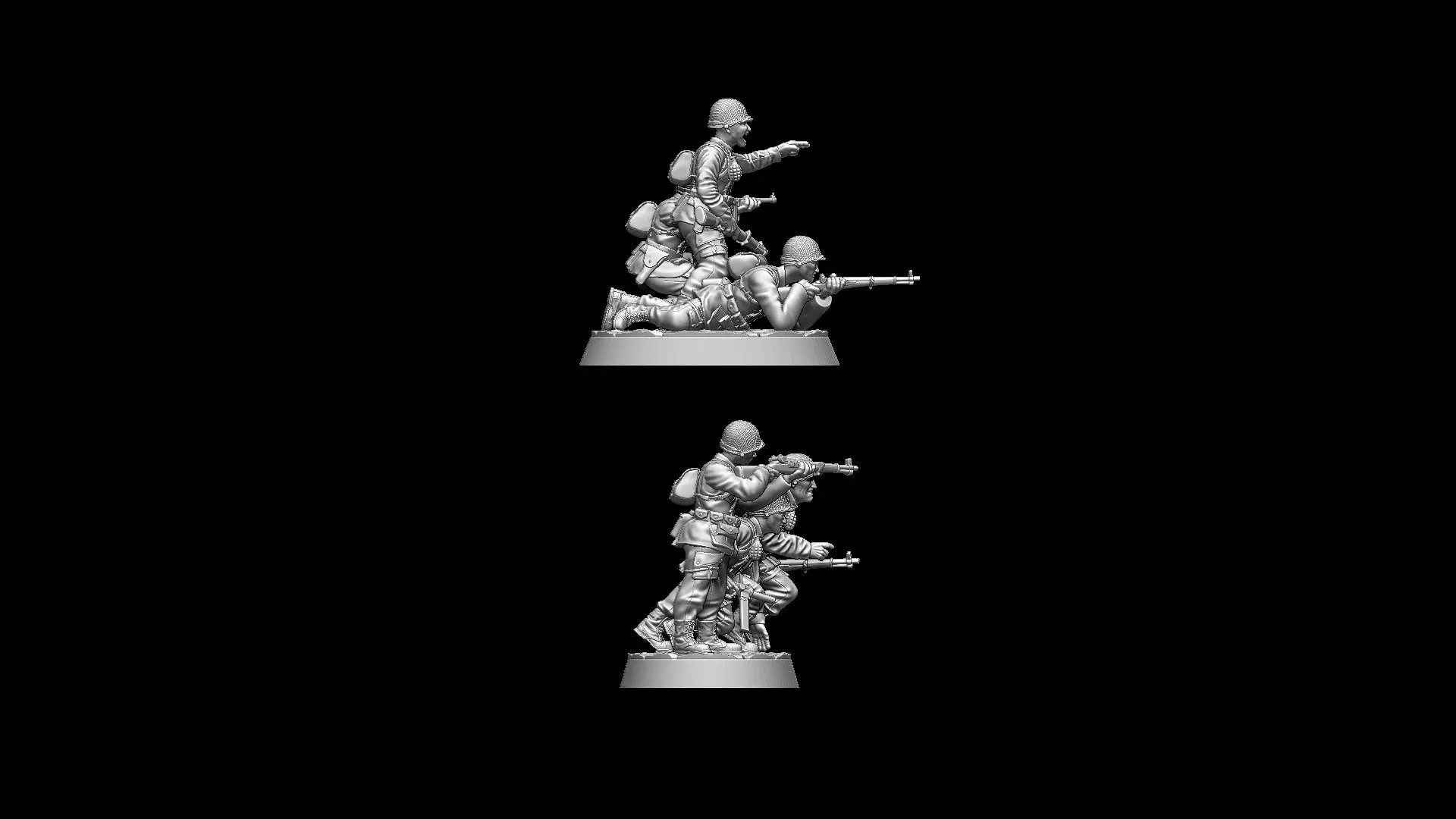 USA Soldiers WW2 Bolt Action 3D print model_8