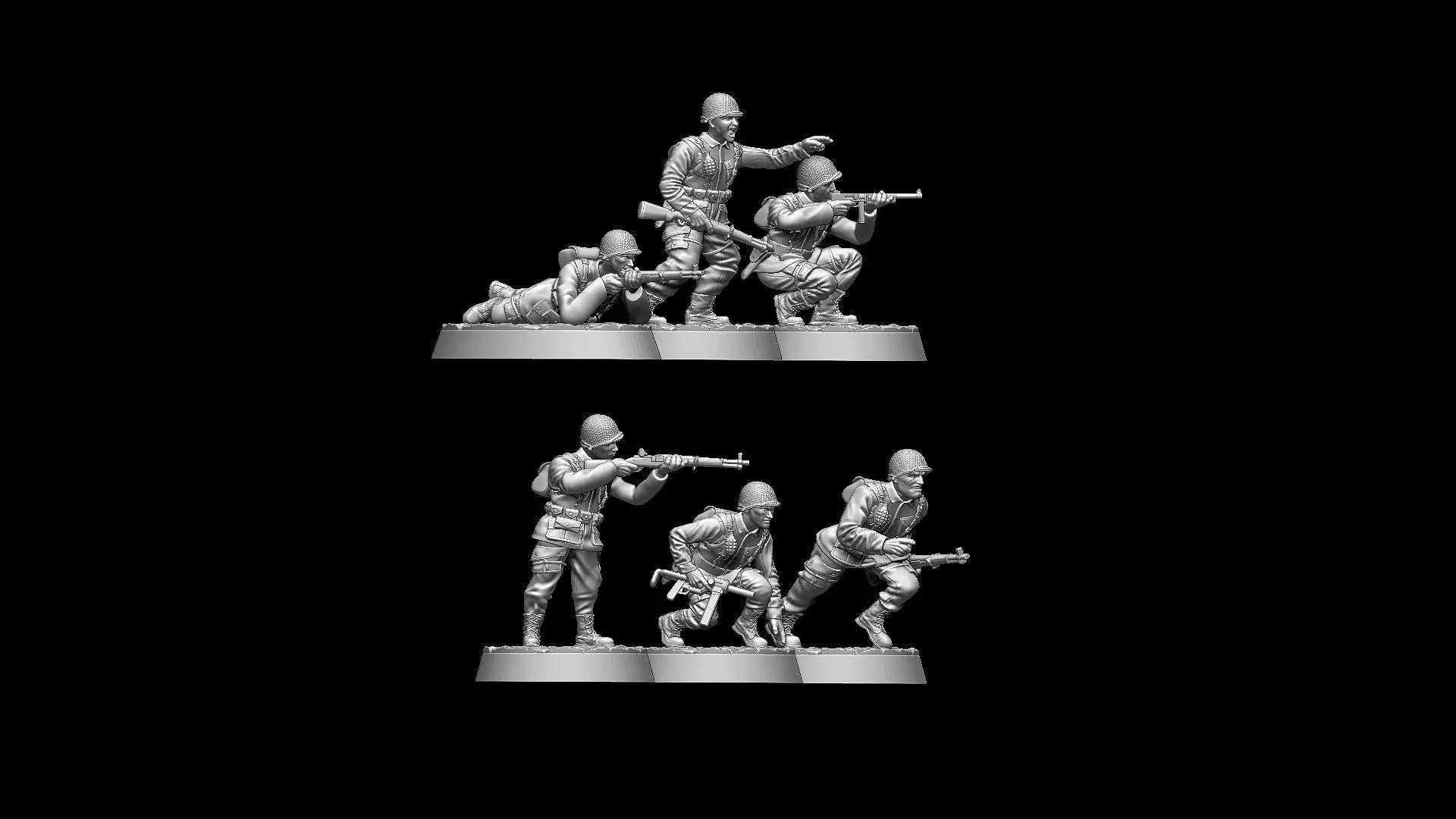 USA Soldiers WW2 Bolt Action 3D print model_16