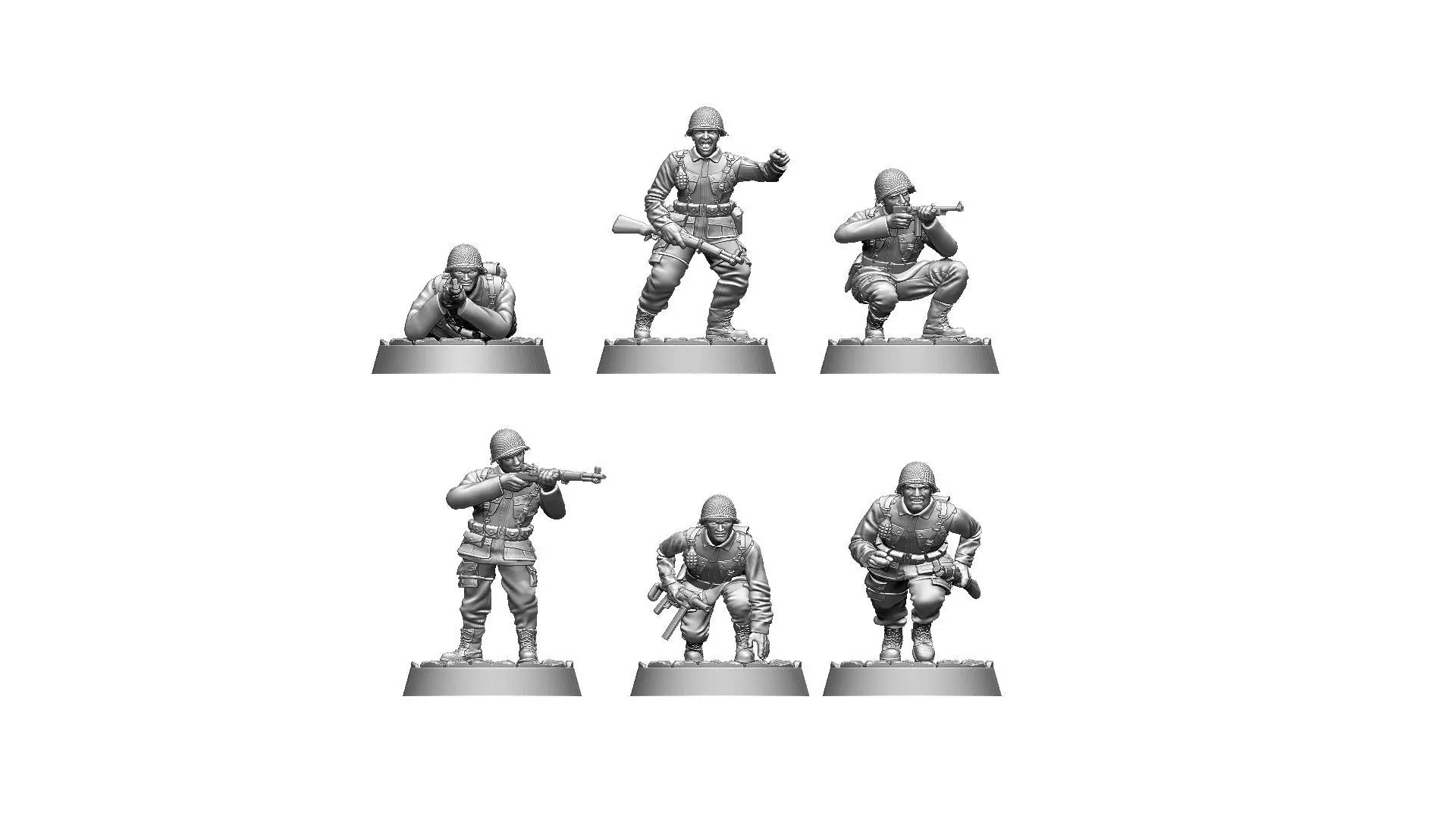 USA Soldiers WW2 Bolt Action 3D print model_11