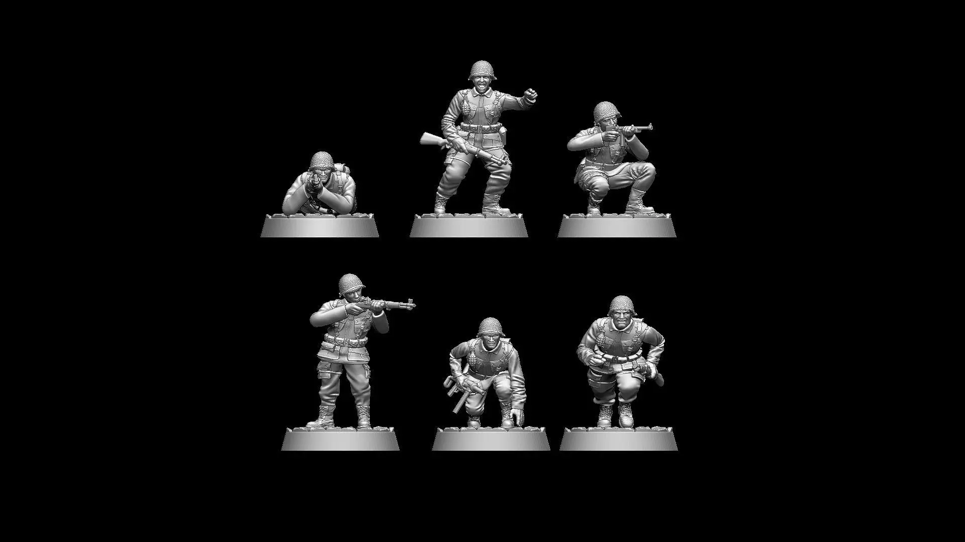 USA Soldiers WW2 Bolt Action 3D print model_9