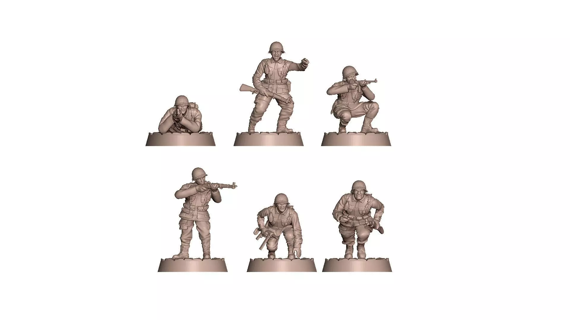 USA Soldiers WW2 Bolt Action 3D print model_25