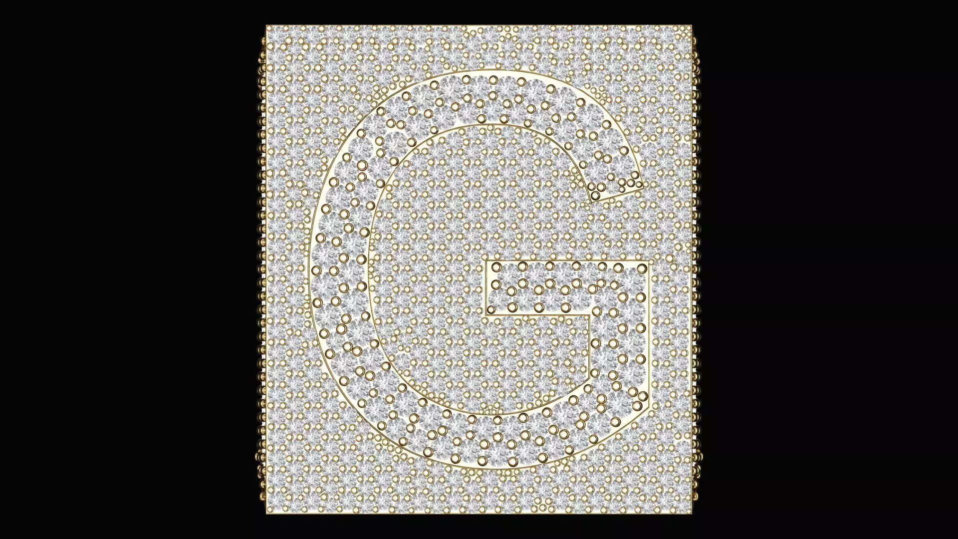 Custom Initial A to Z Letter Diamond Ring - Alphabet Rings 3D print model_0