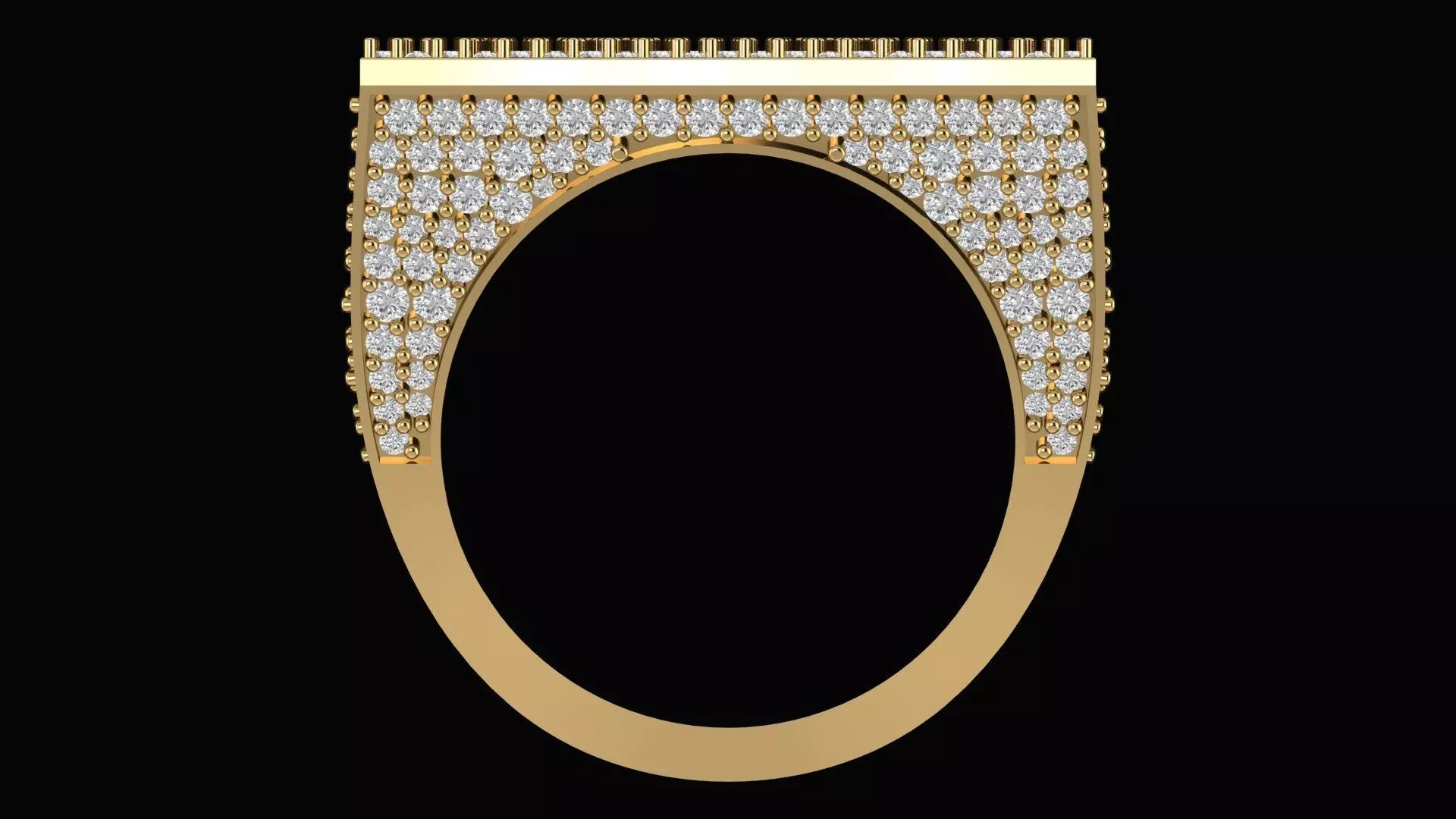 Custom Initial A to Z Letter Diamond Ring - Alphabet Rings 3D print model_2