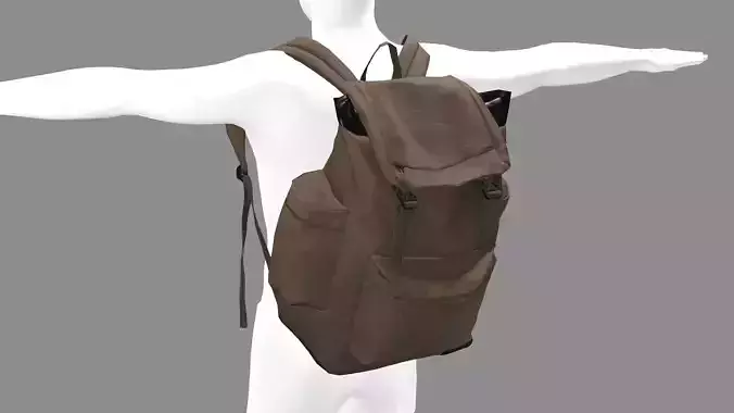 Backpack Camping Handle bag 01 Low-Poly 3D Model
