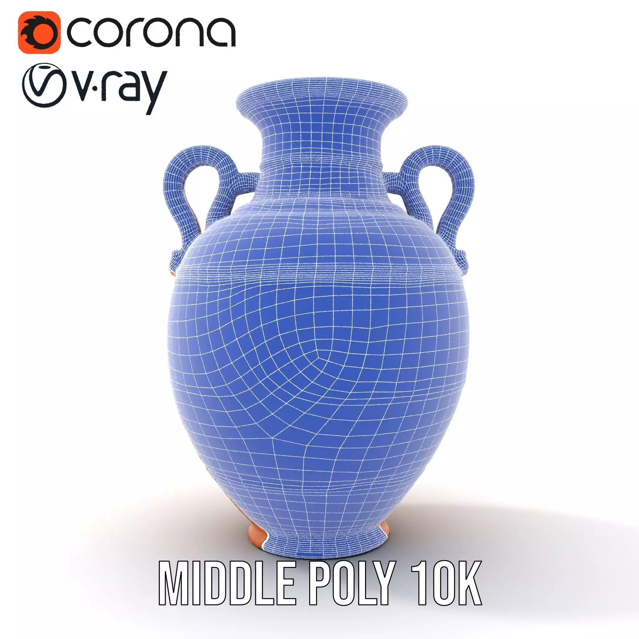 Engraved Terracotta Vase model pack Low-poly 3D model_30