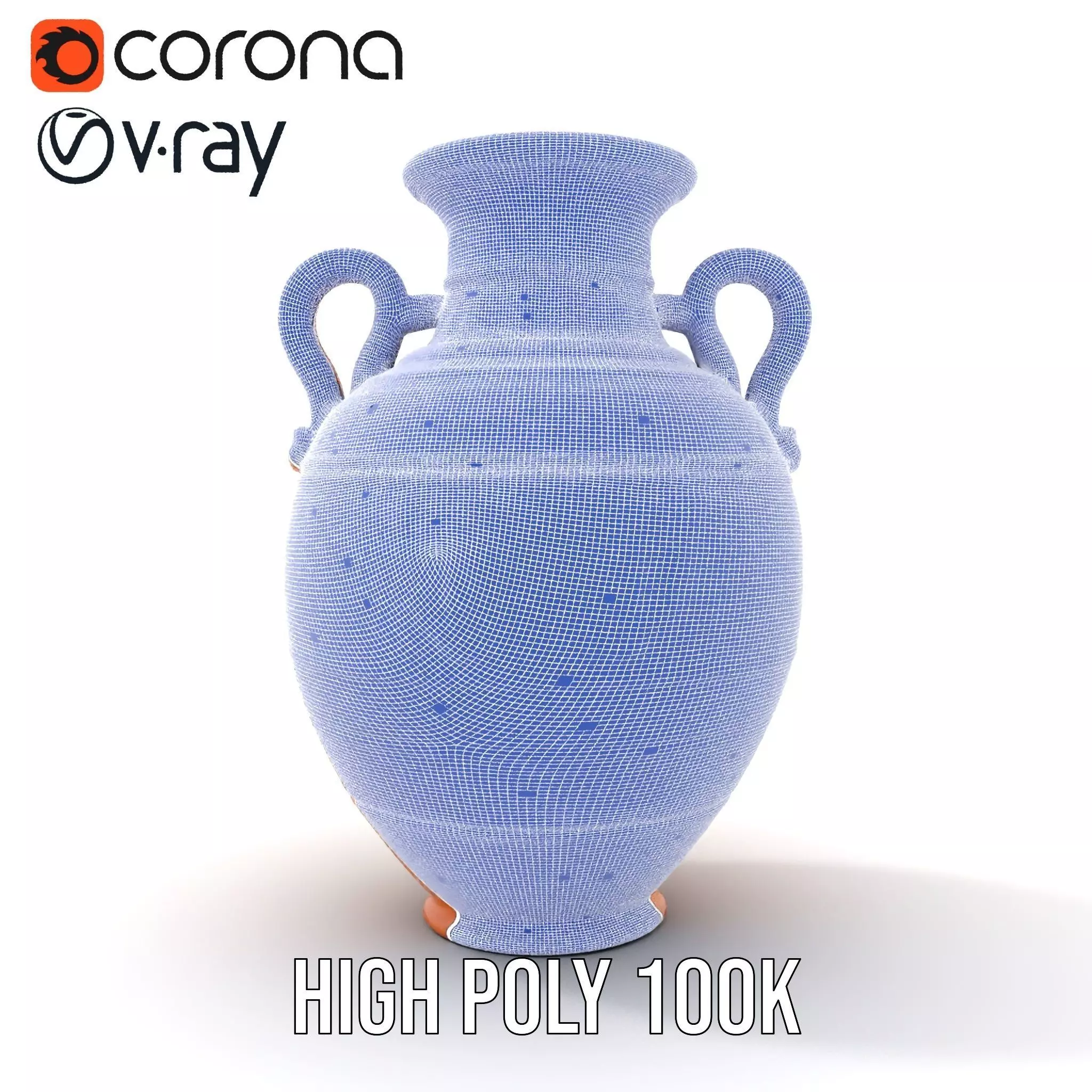 Engraved Terracotta Vase model pack Low-poly 3D model_24