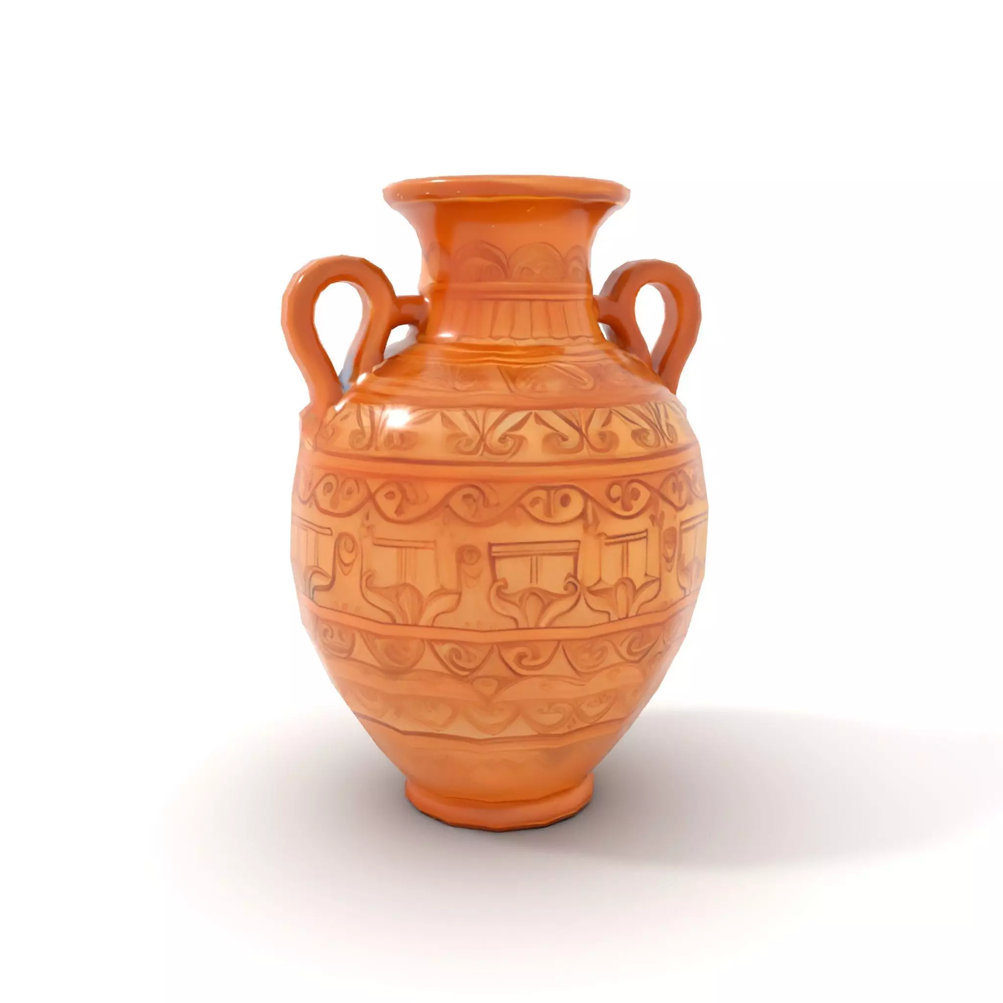 Engraved Terracotta Vase model pack Low-poly 3D model_10