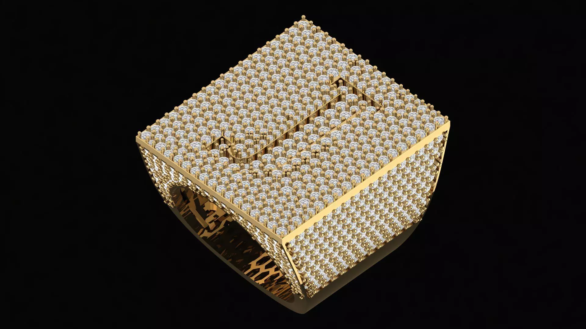 Custom Initial A to Z Letter Diamond Ring - Alphabet Rings 3D print model_0